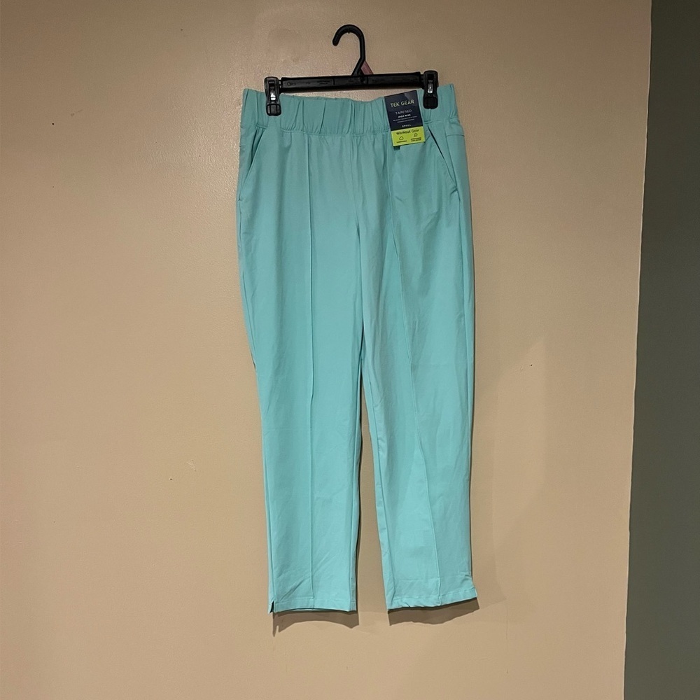 Tek Gear Women's Size Small Shy Green High Rise Tapered Leg Athletic Pants NWT